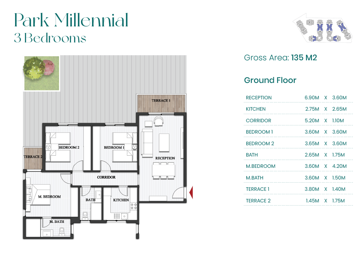 Floor plan for apartment at Mountain View ICity New Cairo