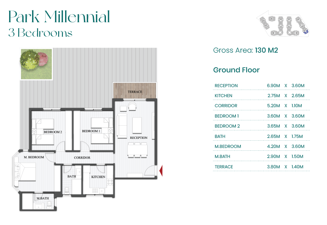 Floor plan for apartment at Mountain View ICity New Cairo