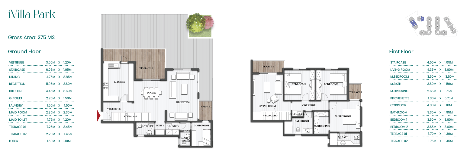 Floor plan for villa at Mountain View ICity New Cairo