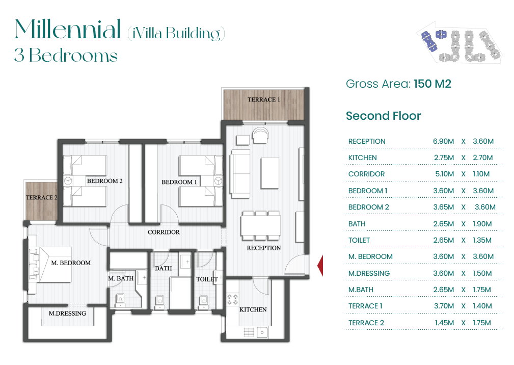 Floor plan for apartment at Mountain View ICity New Cairo