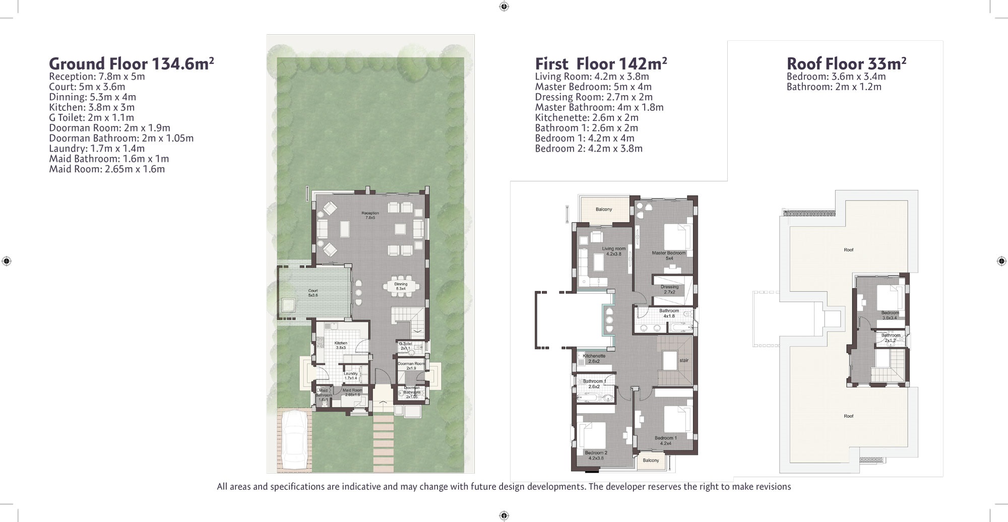 Floor plan for villa at JEDAR