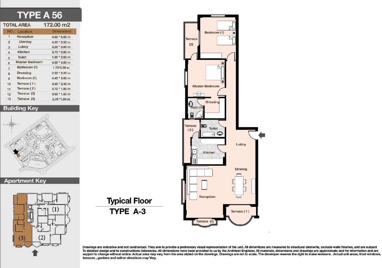 Floor plan for apartment at Diar II