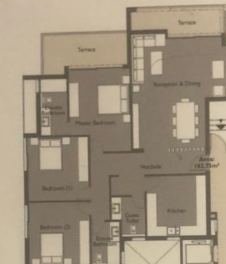 Floor plan for apartment at Palm Hills New Cairo