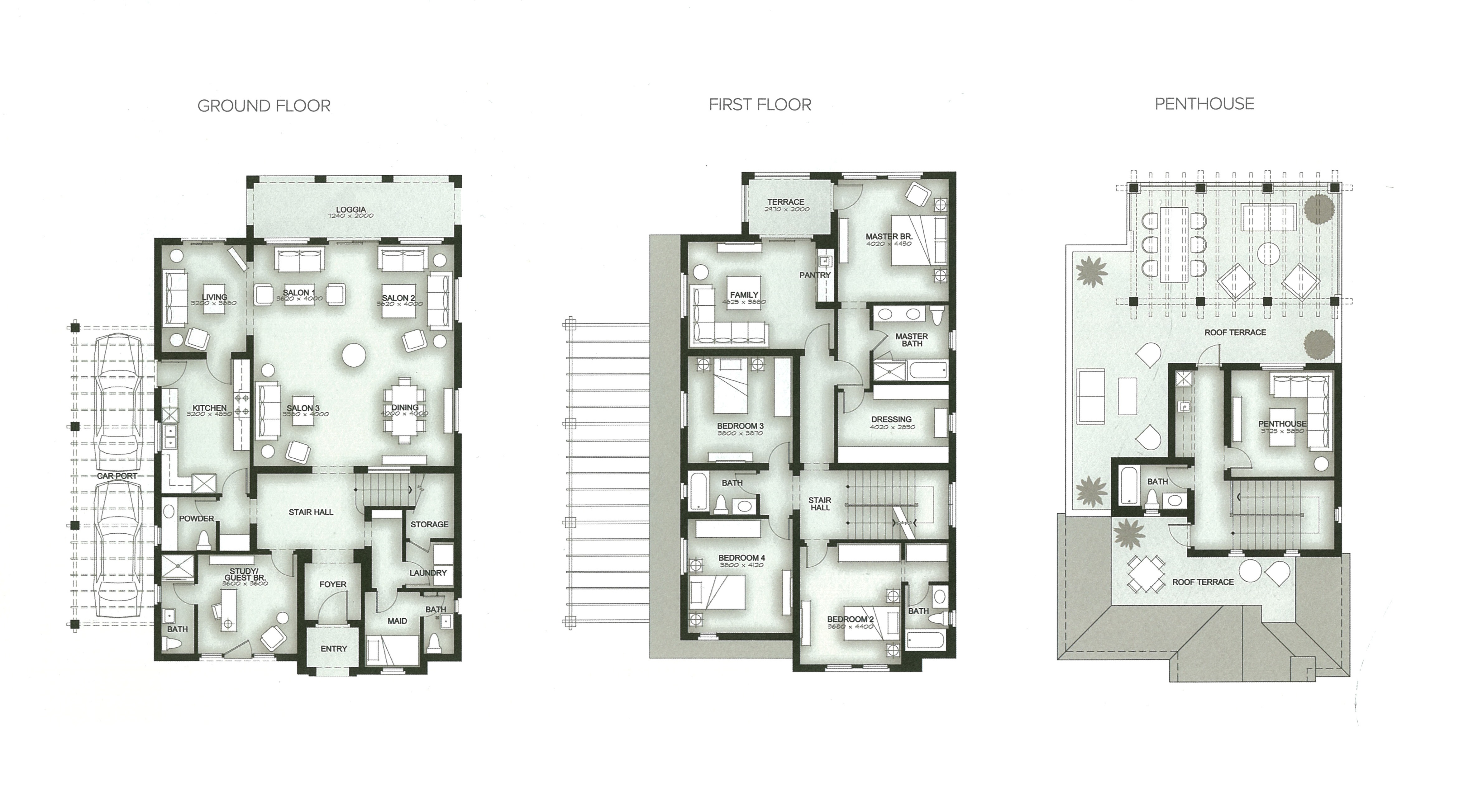 Floor plan for villa at Mivida
