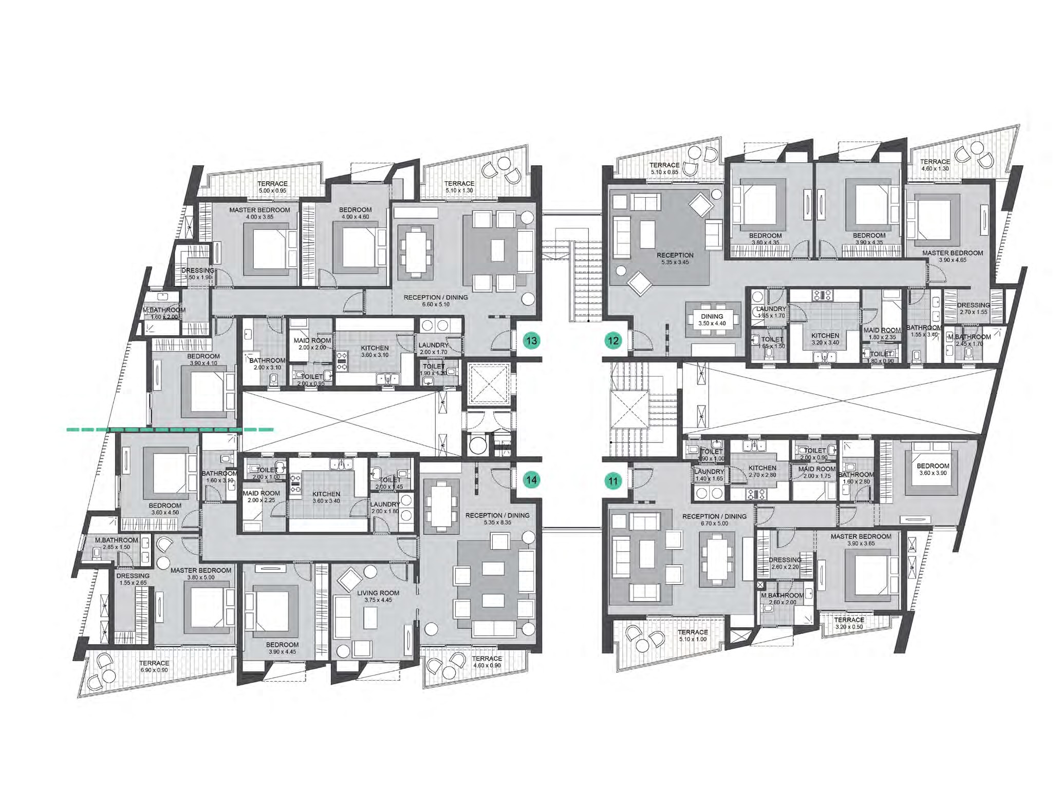 Floor plan for apartment at Six West