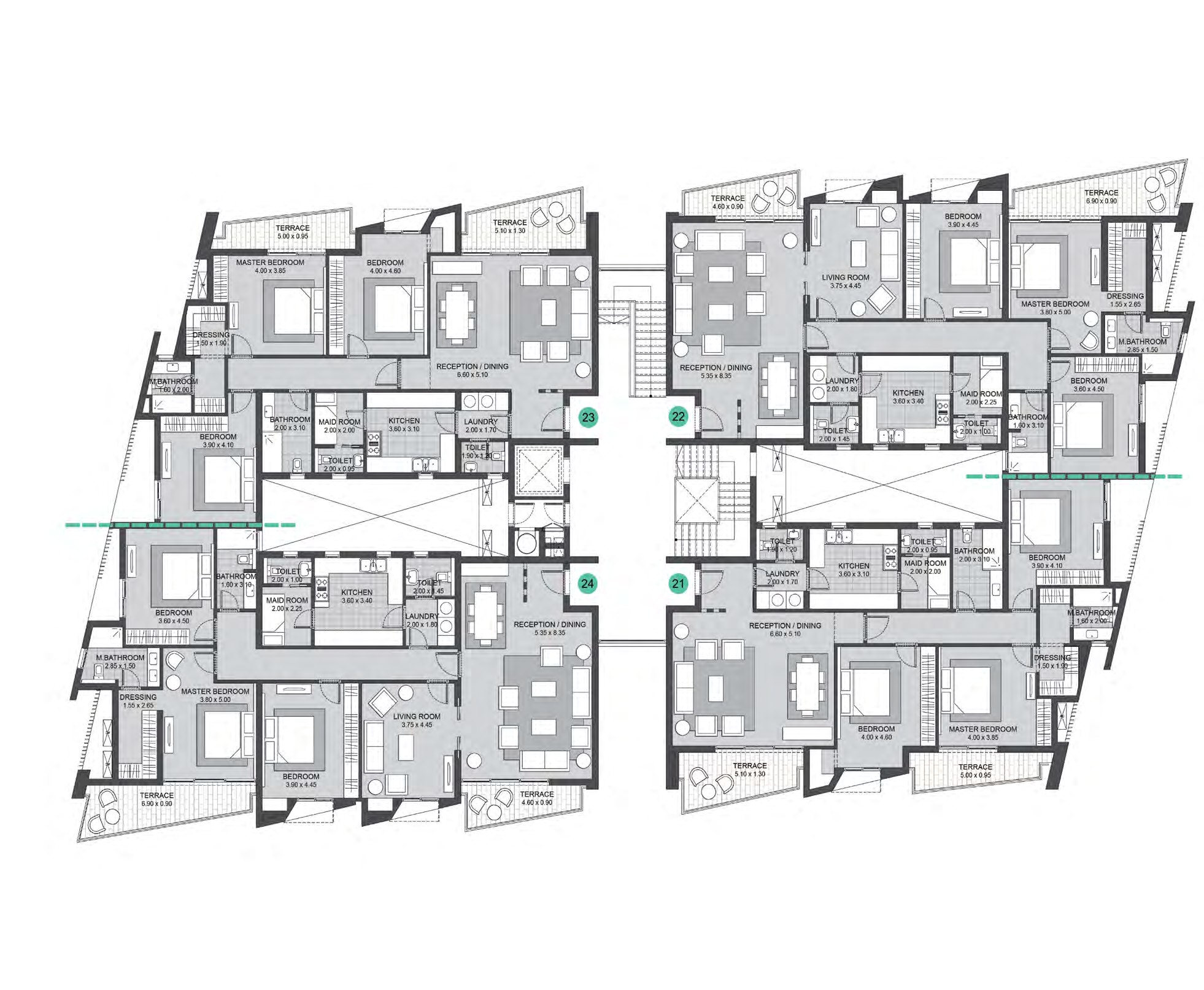 Floor plan for apartment at Six West