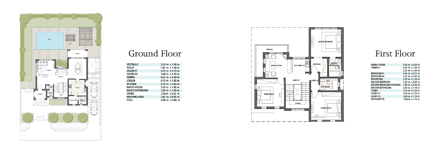 Floor plan for villa at Naia West