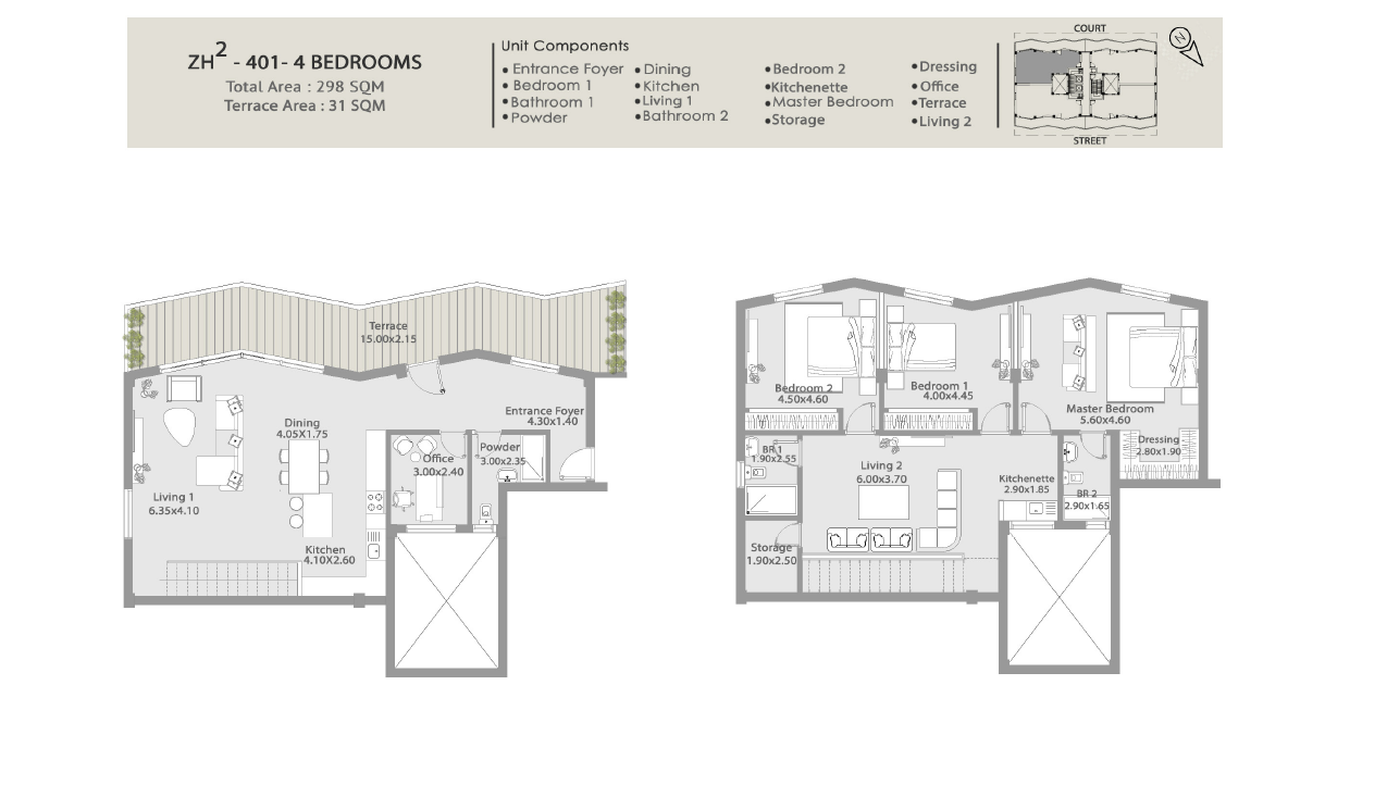 Floor plan for duplex at Kinda