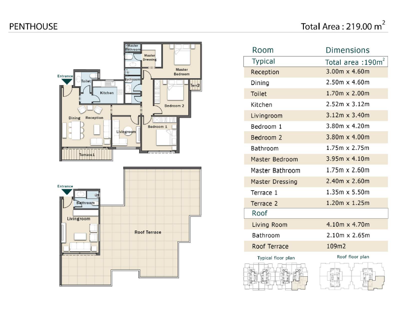 Floor plan for penthouse at Aster Residence