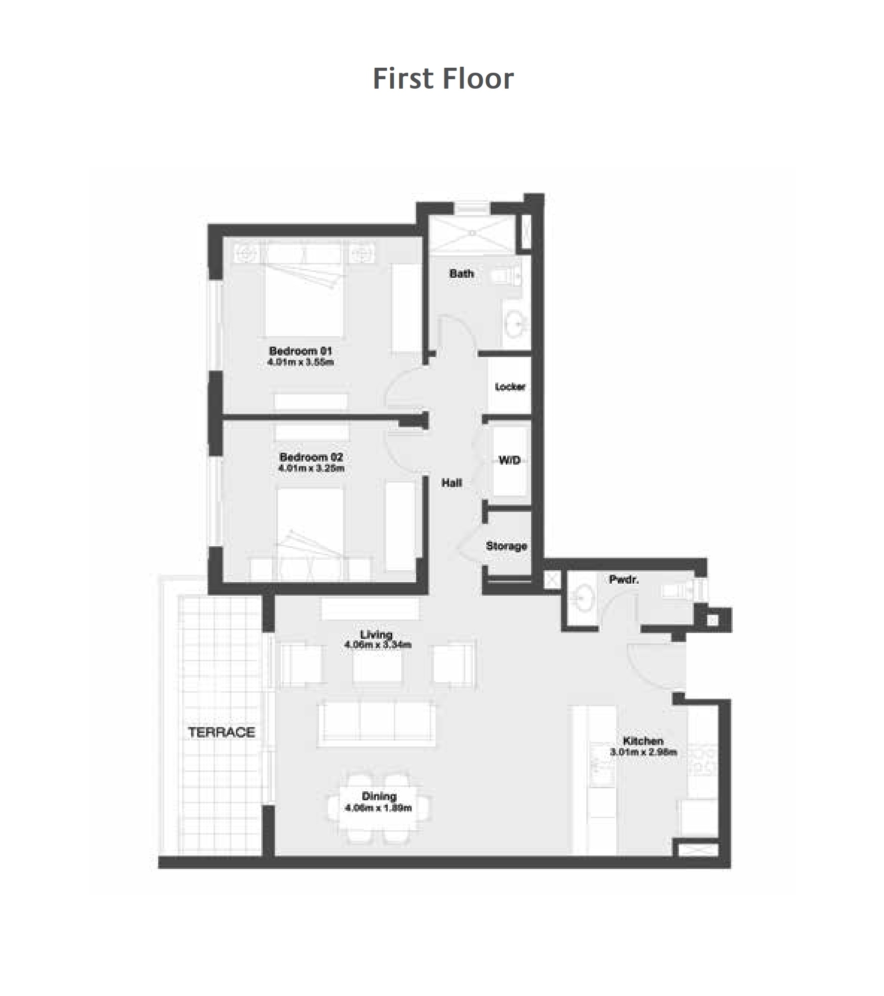 Floor plan for chalet at Marassi
