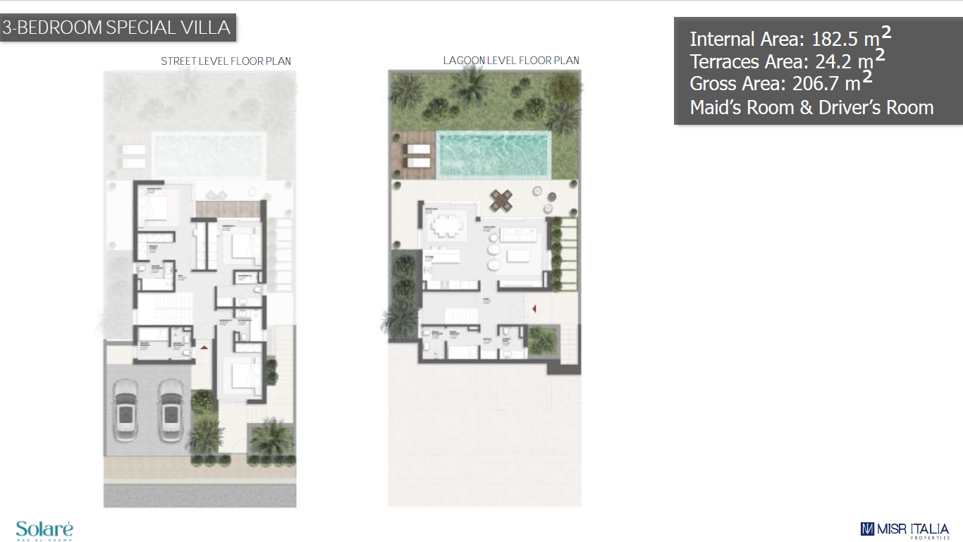 Floor plan for villa at Solare