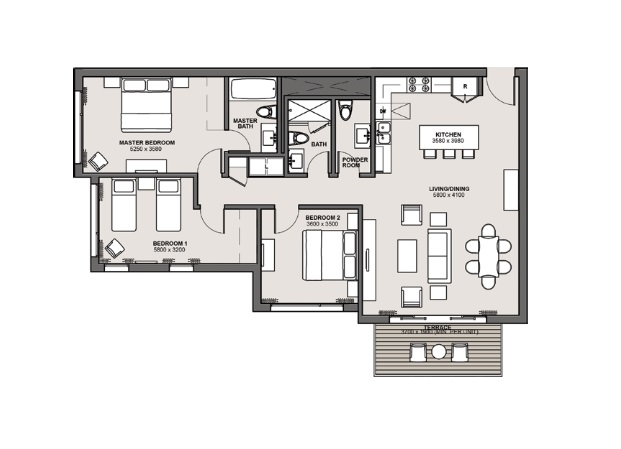 Floor plan for apartment at Marina Marassi