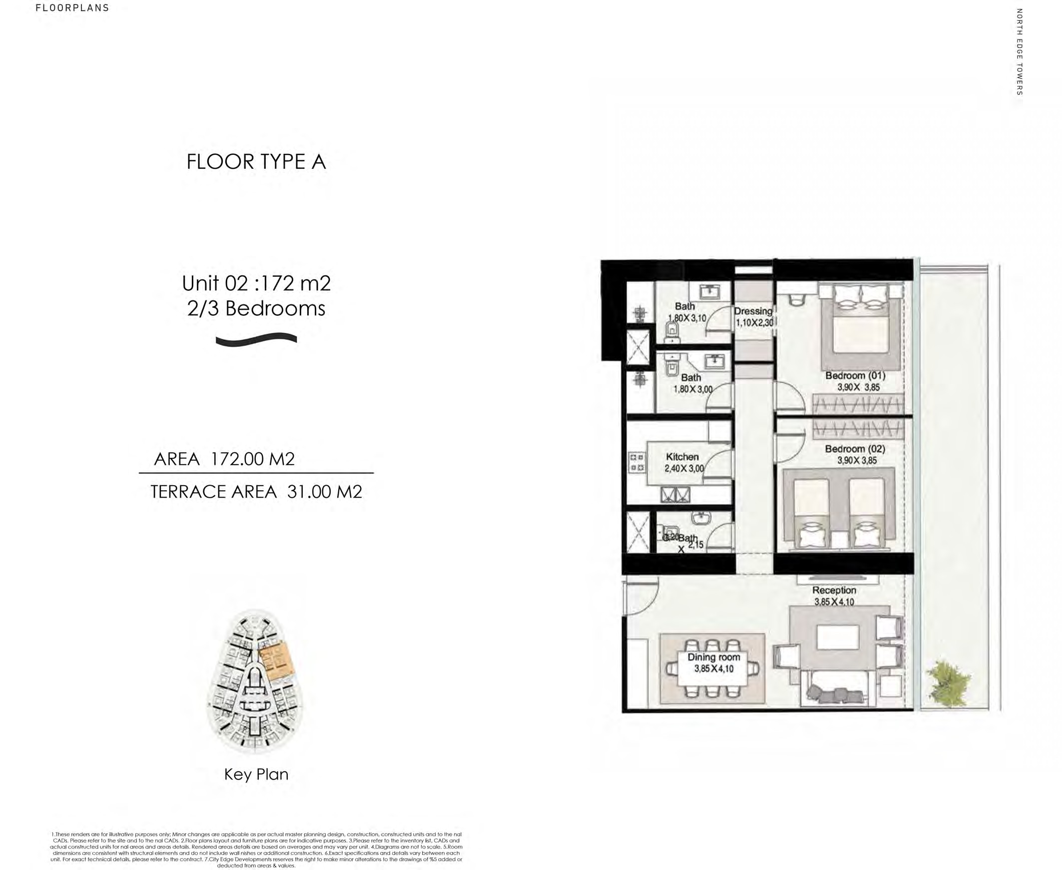 Floor plan for apartment at North Edge New Alamein