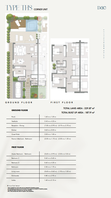Floor plan for townhouse at Badya