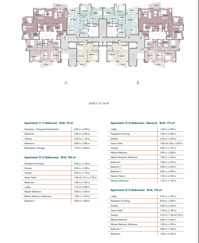 Floor plan for apartment at Palm Hills New Cairo