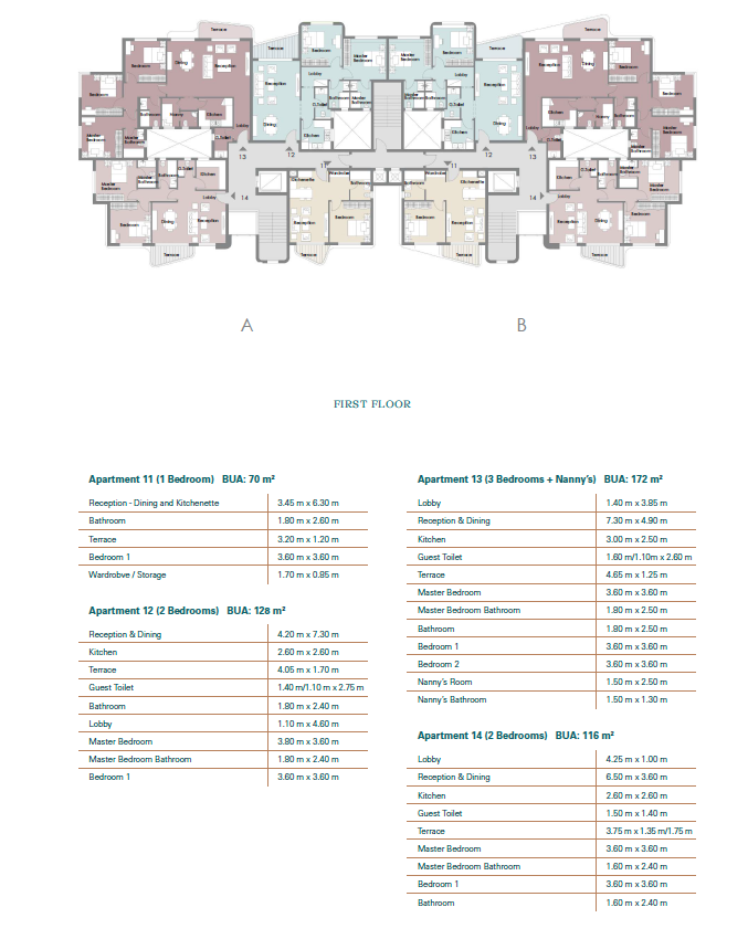 Floor plan for apartment at Palm Hills New Cairo