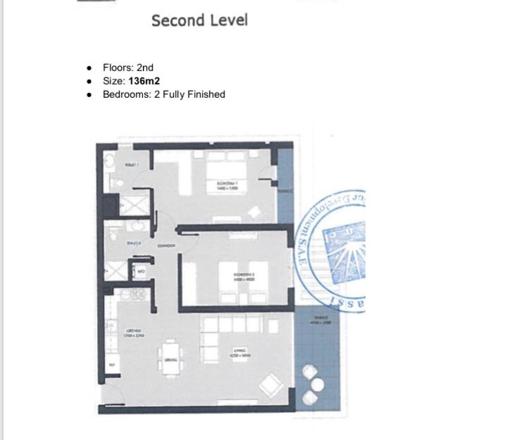 Floor plan for chalet at Marassi