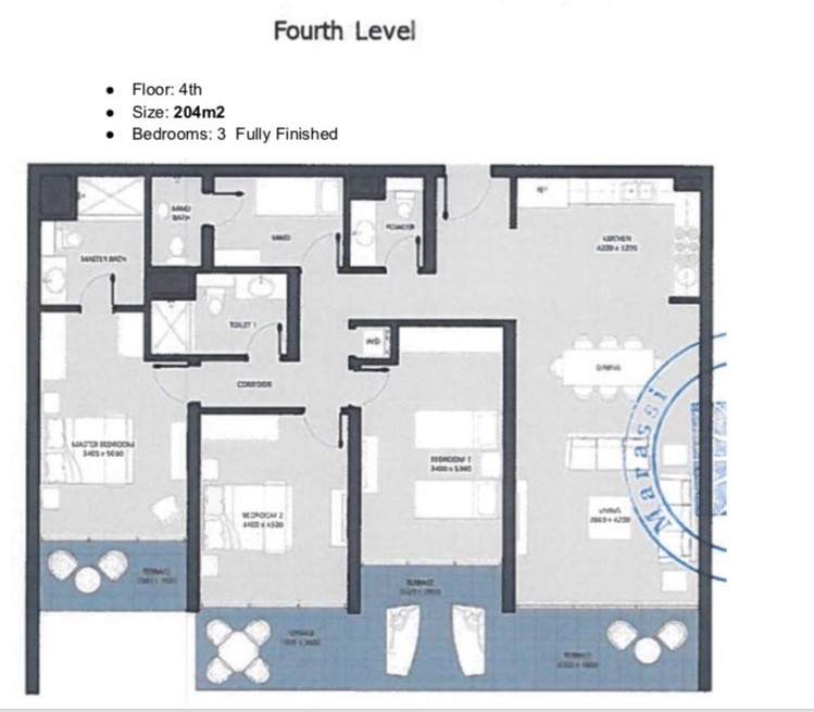 Floor plan for chalet at Marassi