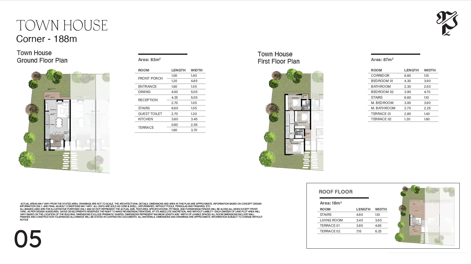Floor plan for townhouse at Gates Prive