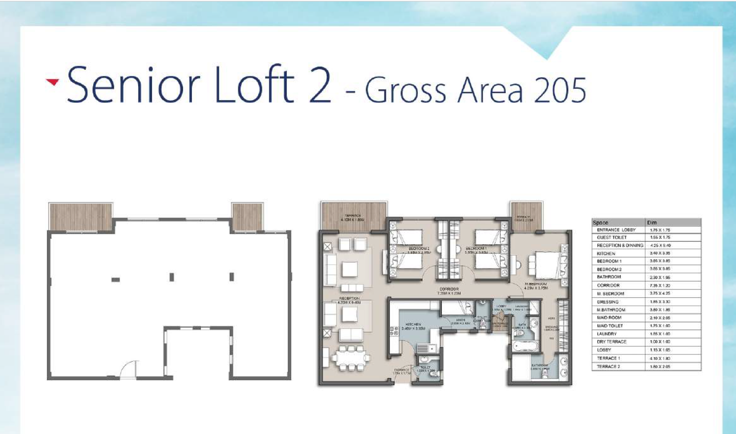 Floor plan for apartment at The Loft