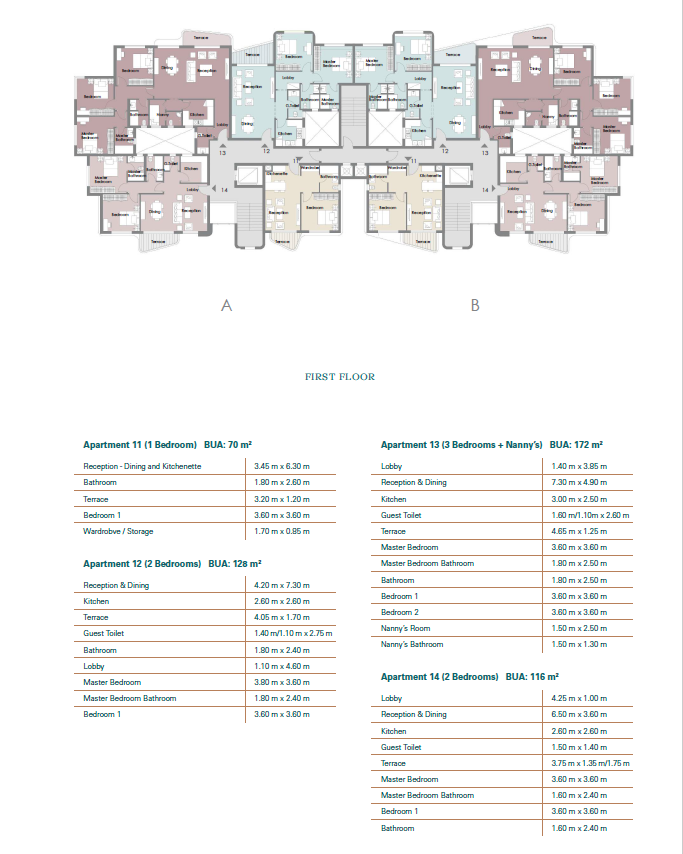 Floor plan for apartment at Palm Hills New Cairo