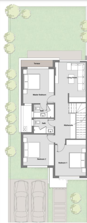 Floor plan for townhouse at Badya