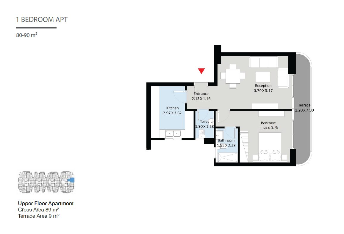 Floor plan for apartment at The Curve