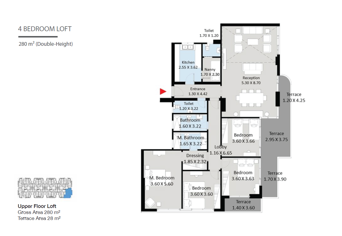 Floor plan for apartment at The Curve