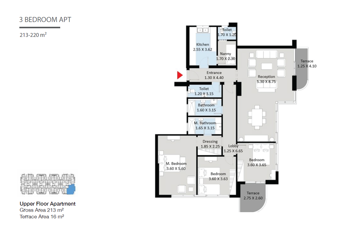 Floor plan for apartment at The Curve