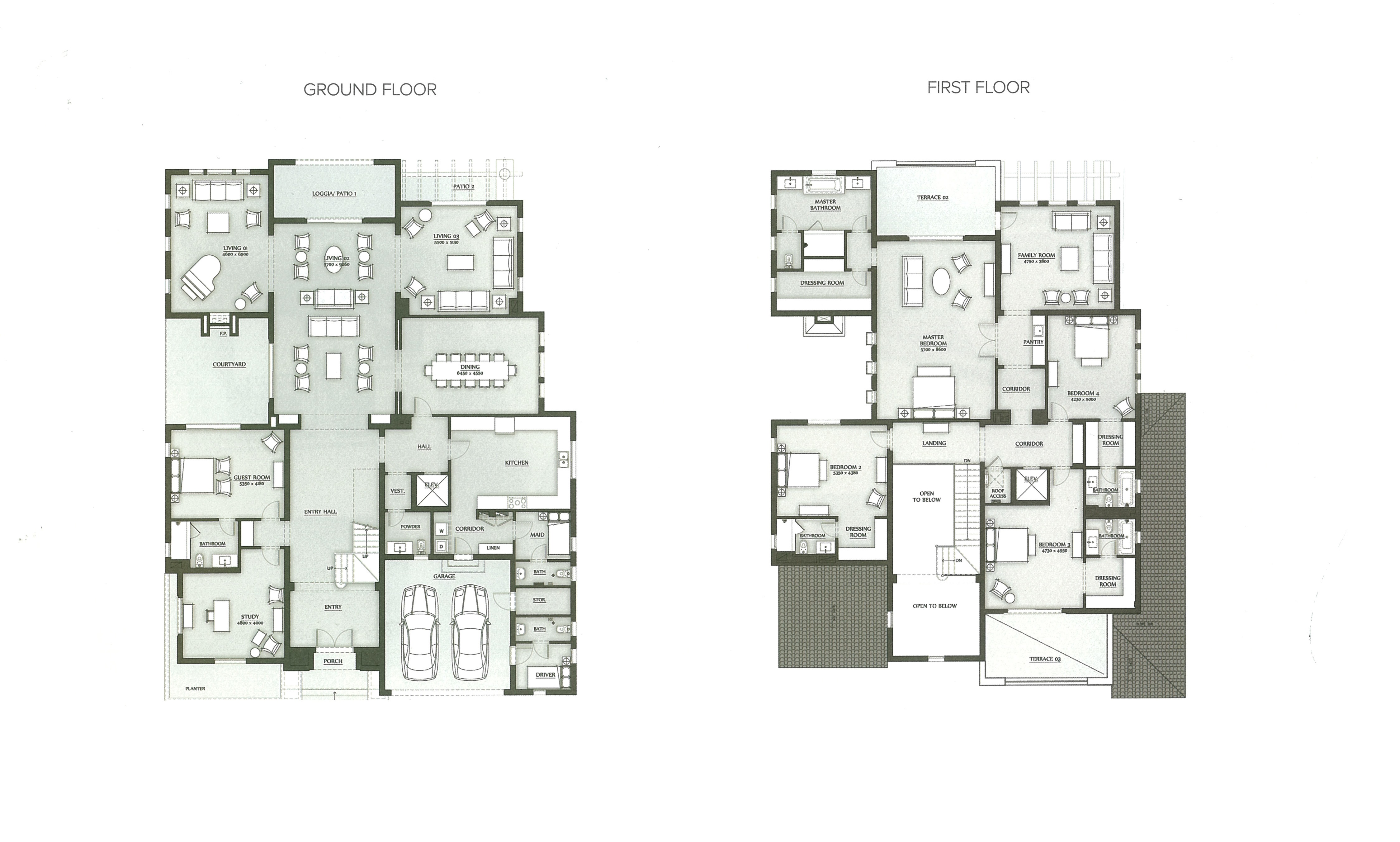 Floor plan for villa at Mivida
