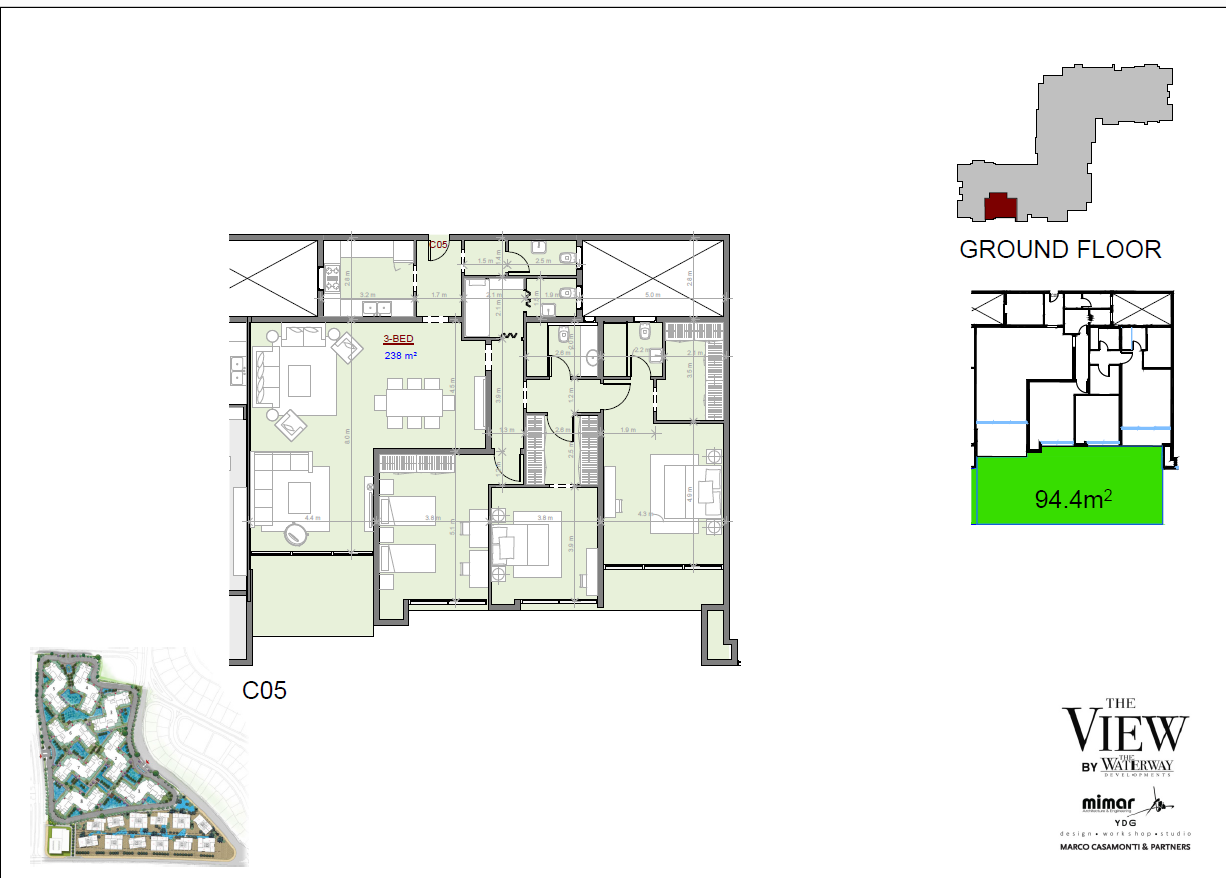 Floor plan for apartment at The View Waterway