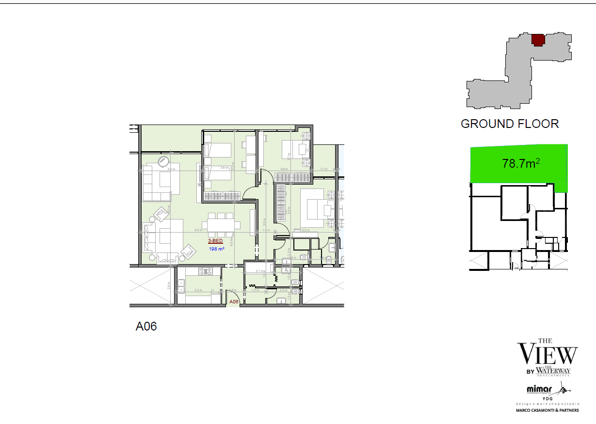 Floor plan for apartment at The View Waterway