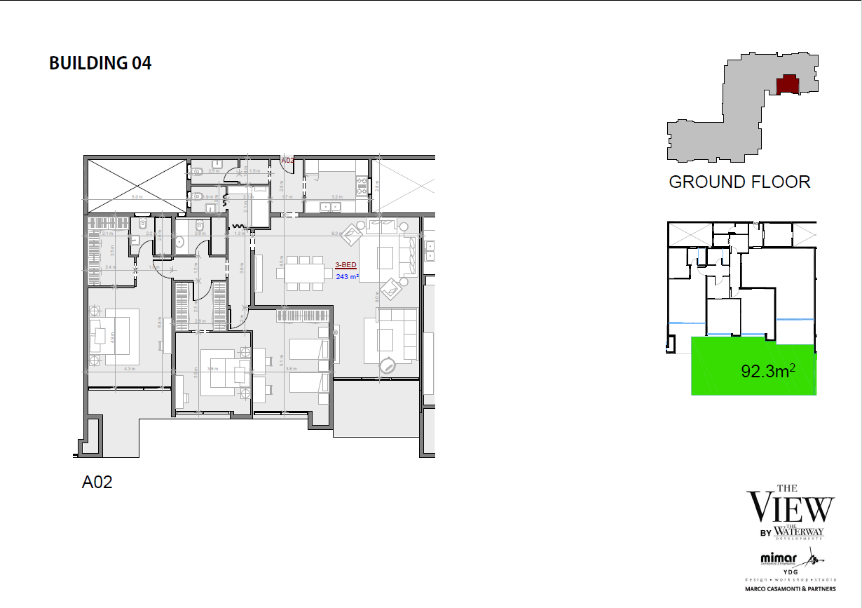 Floor plan for apartment at The View Waterway