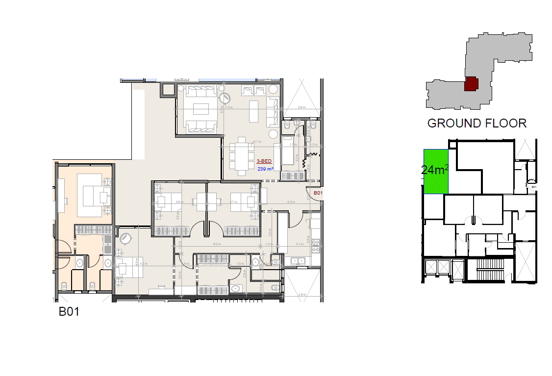 Floor plan for apartment at The View Waterway
