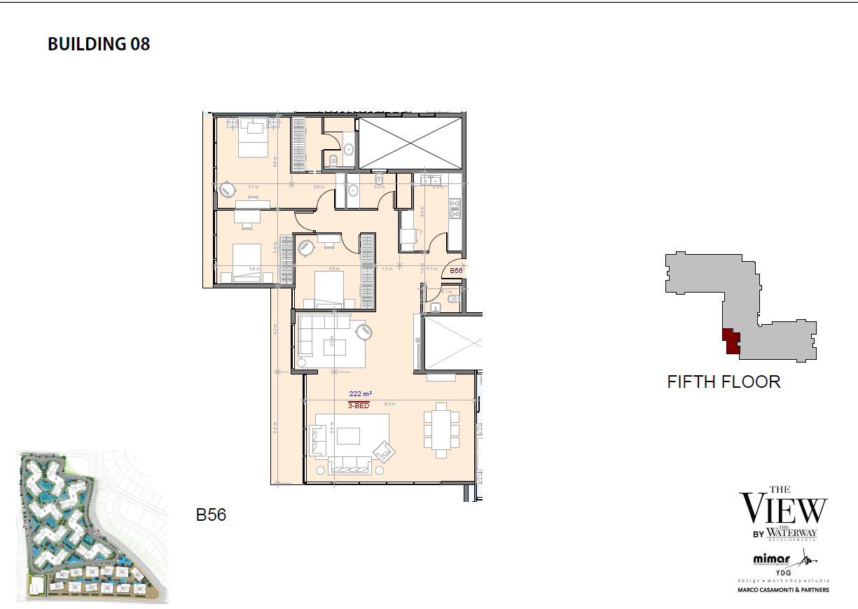 Floor plan for apartment at The View Waterway