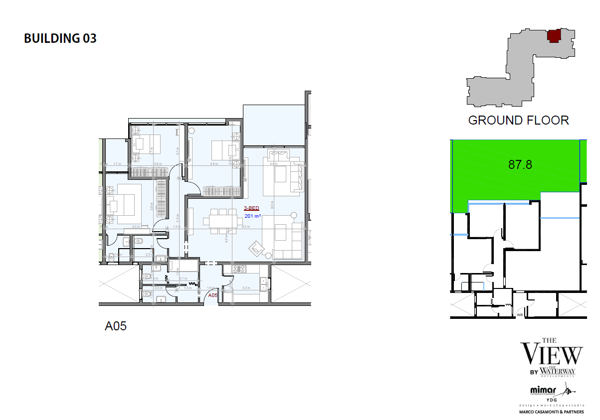 Floor plan for apartment at The View Waterway
