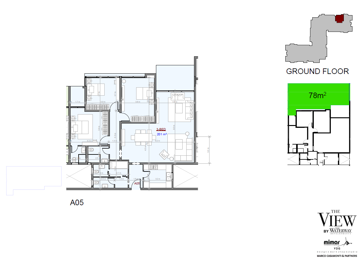 Floor plan for apartment at The View Waterway