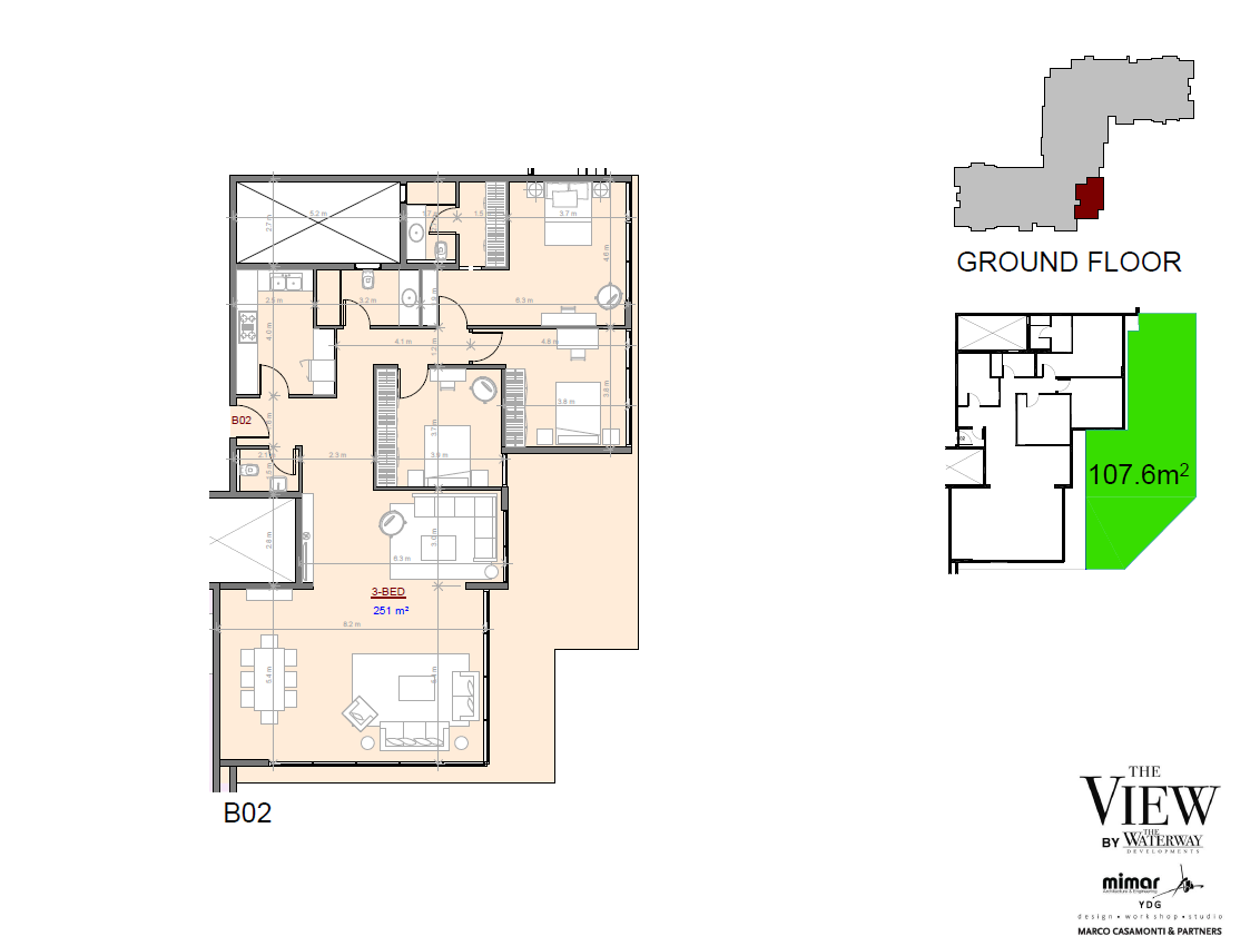 Floor plan for apartment at The View Waterway