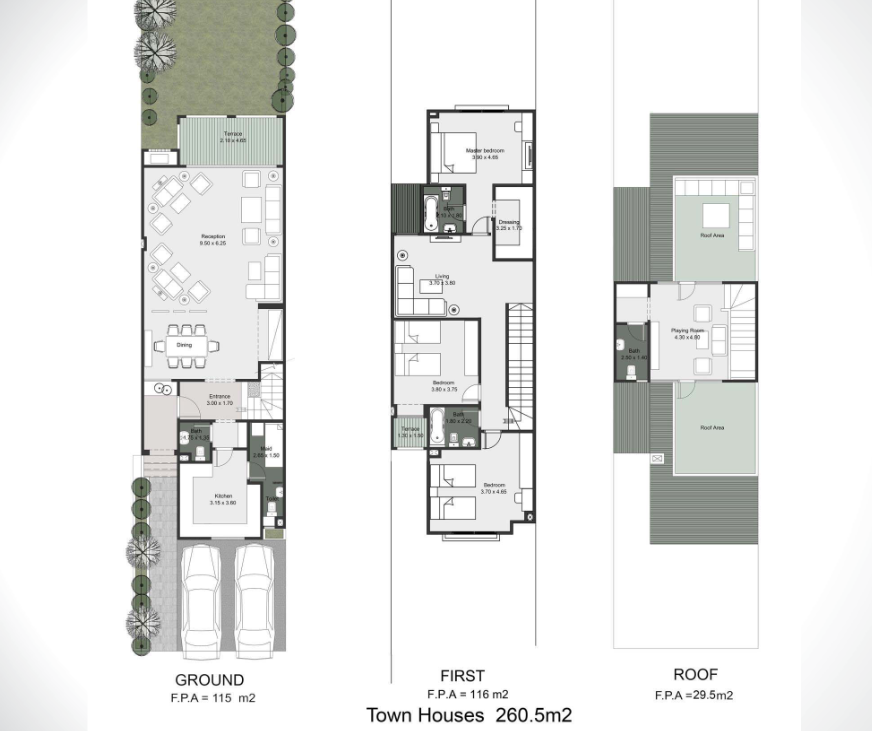 Floor plan for townhouse at Layan