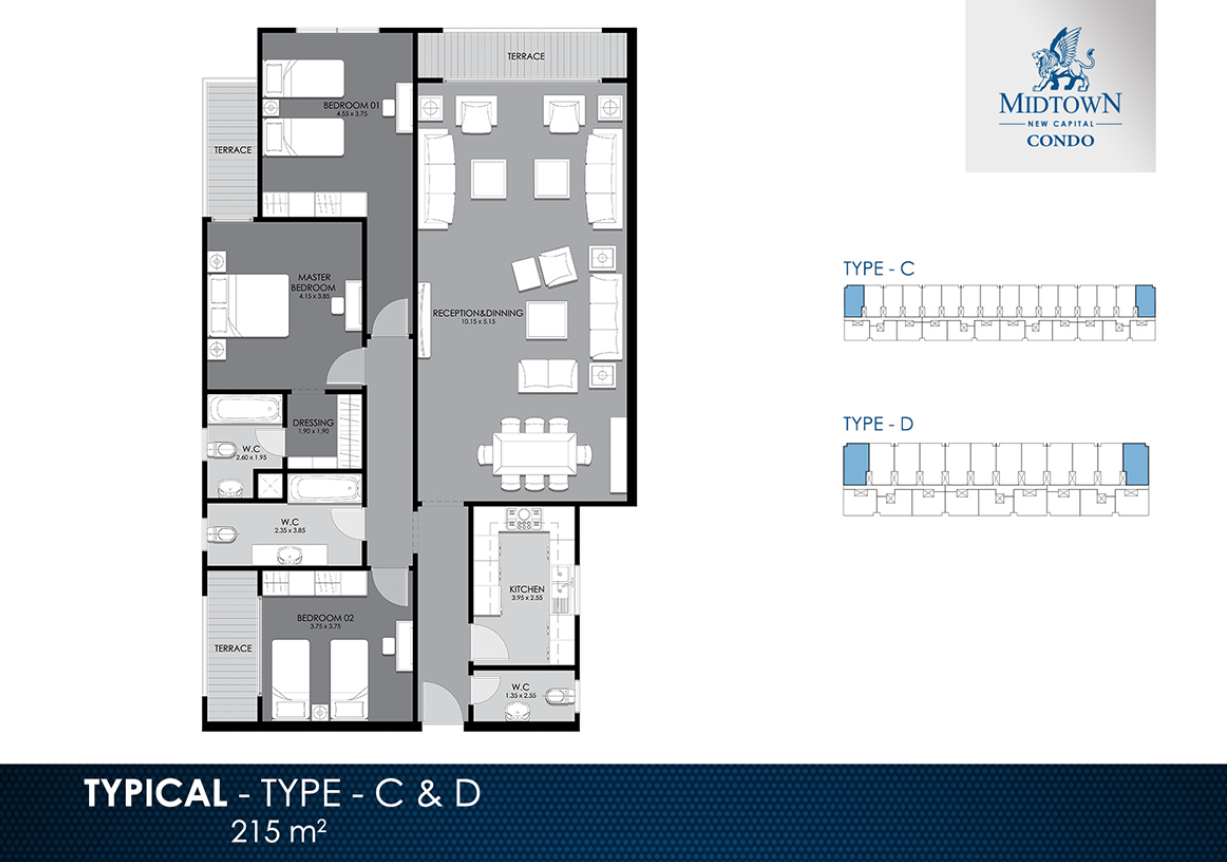 Floor plan for apartment at Midtown condo