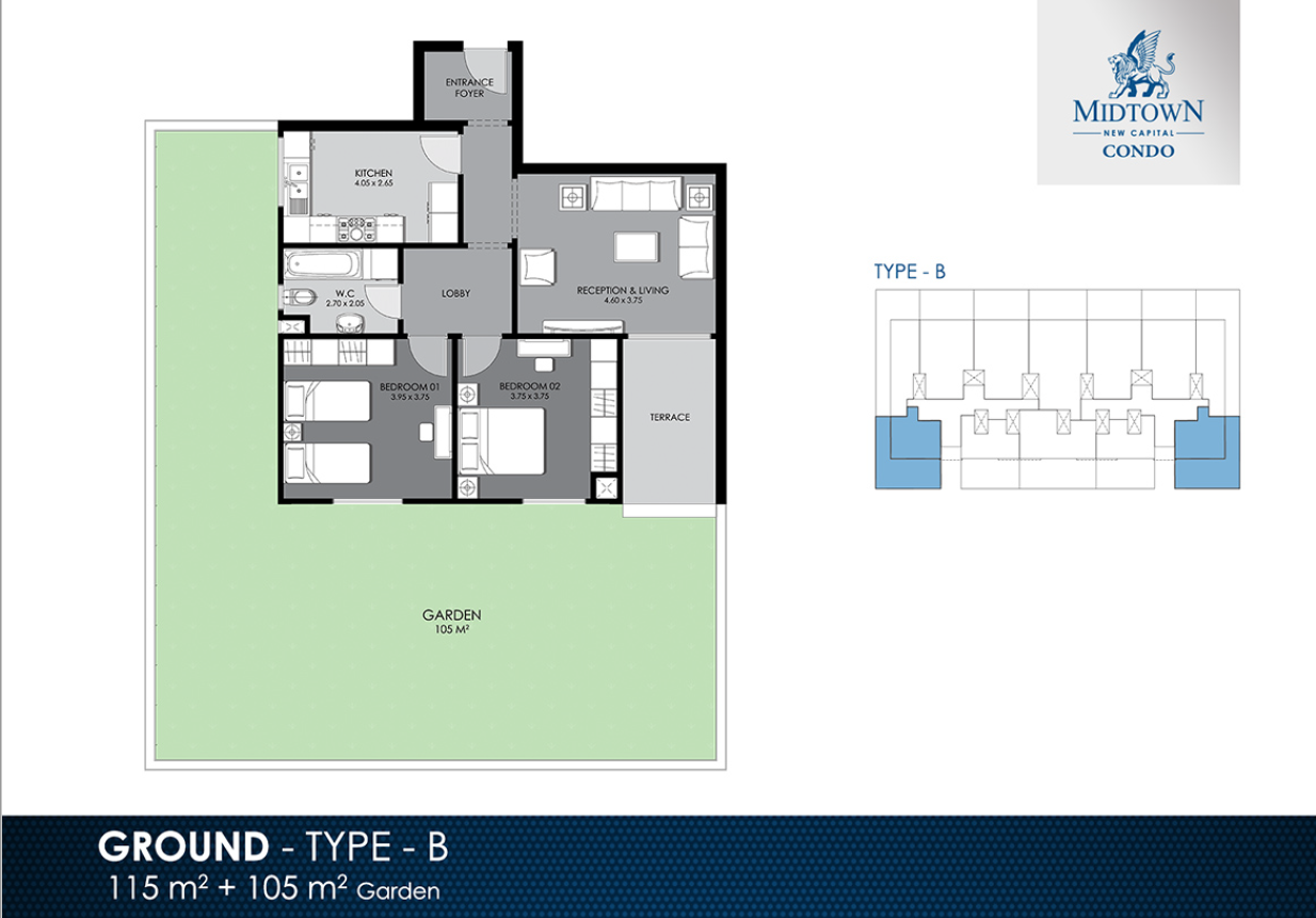 Floor plan for apartment at Midtown condo