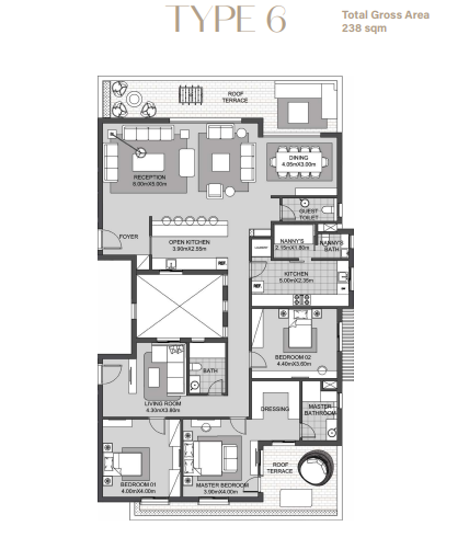 Floor plan for apartment at SODIC East