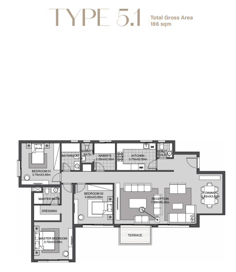 Floor plan for apartment at SODIC East