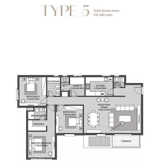 Floor plan for apartment at SODIC East