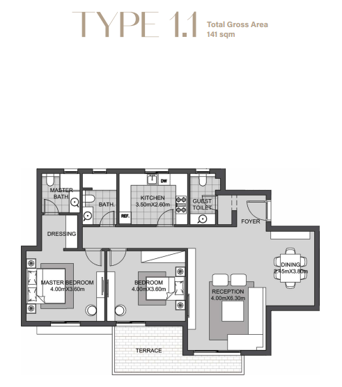 Floor plan for apartment at SODIC East
