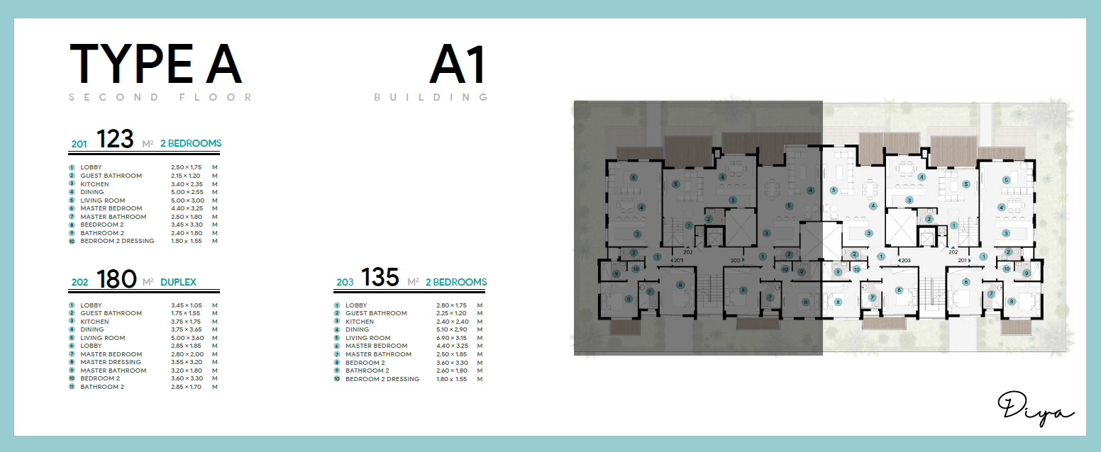 Floor plan for duplex at Azha North Coast
