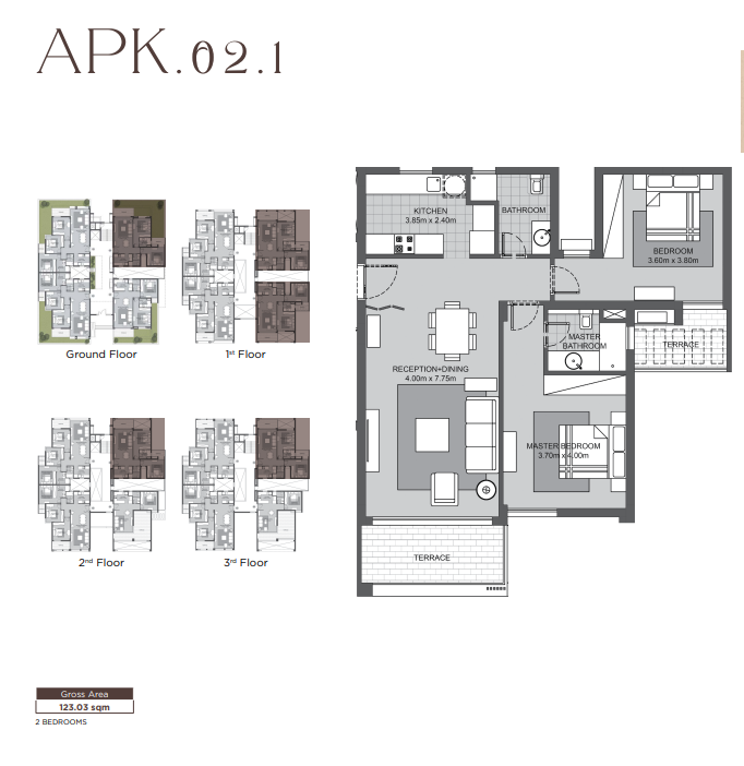 Floor plan for apartment at Karmell New Zayed