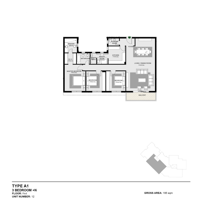 Floor plan for apartment at The Estates Residence