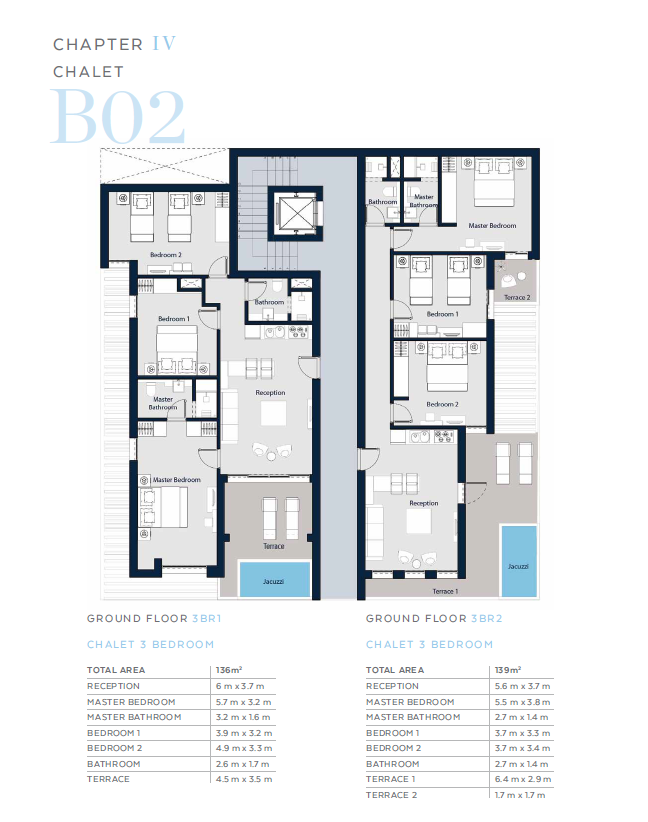 Floor plan for chalet at Il Monte Galala
