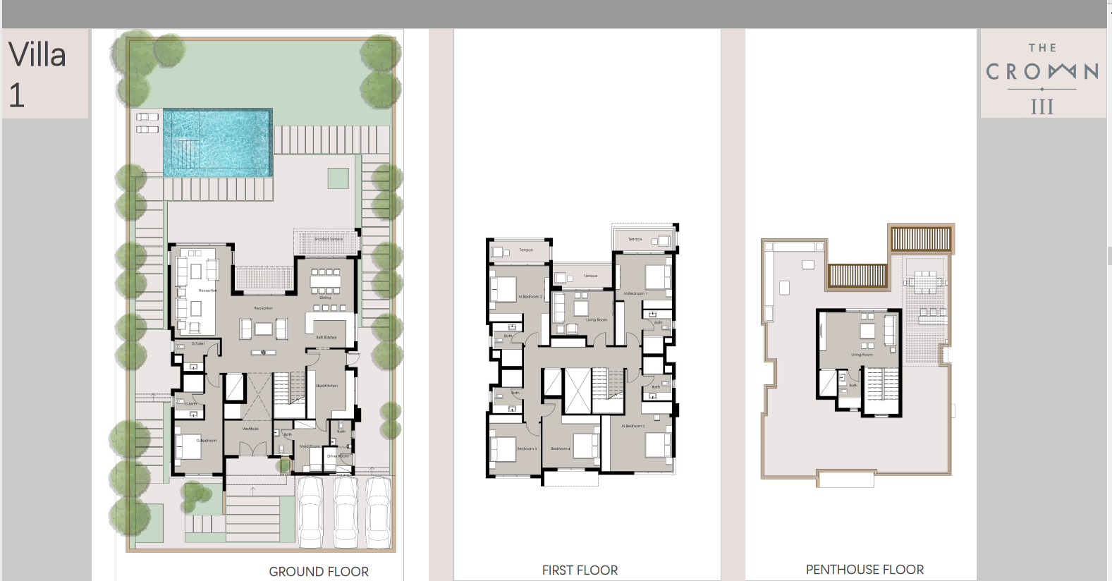 Floor plan for villa at The Crown